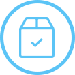 Icon of box with checkmark